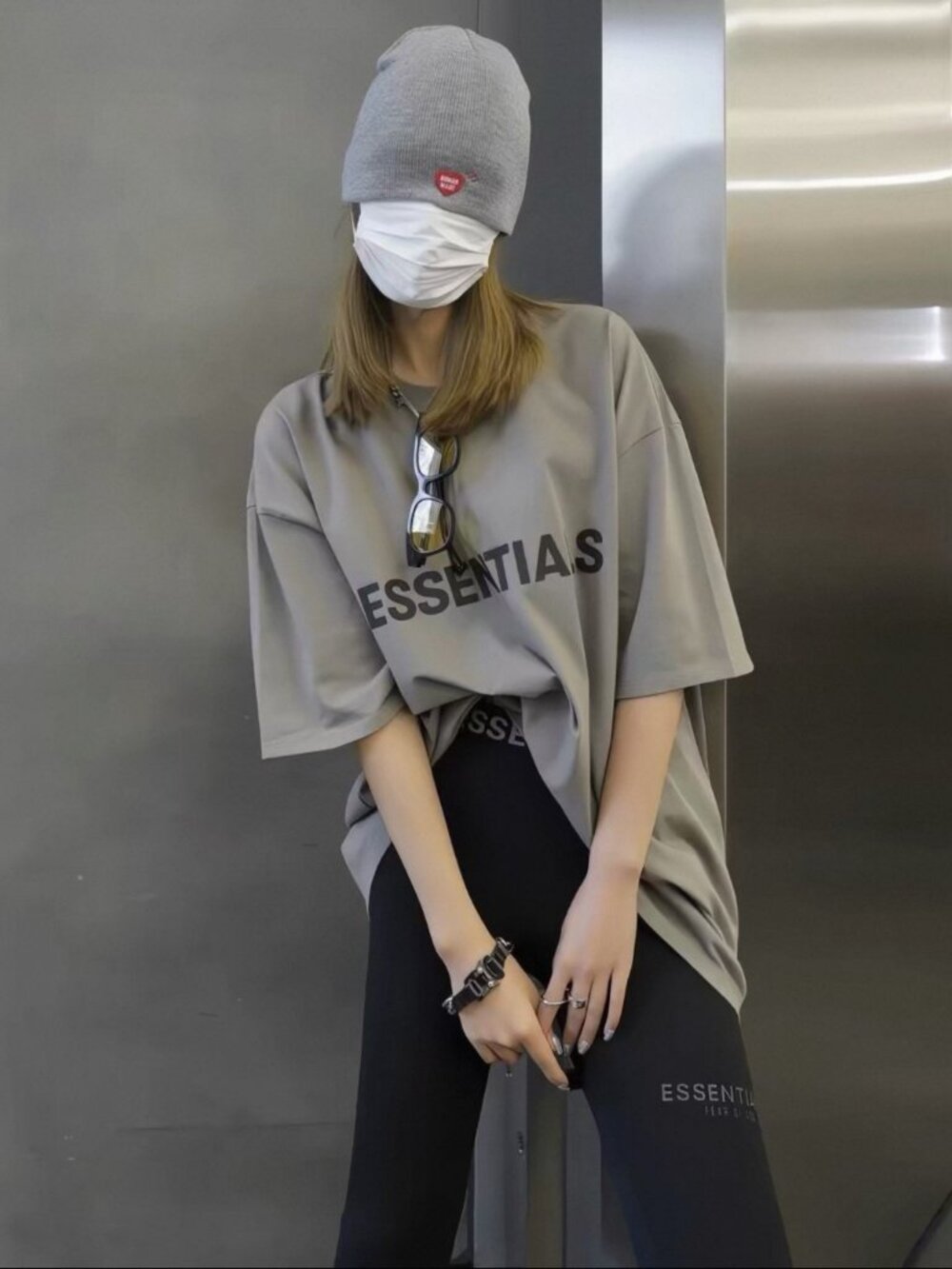 Fear of God Essentials Men’s Unisex Oversized Boxy Logo T‑Shirt, Grey